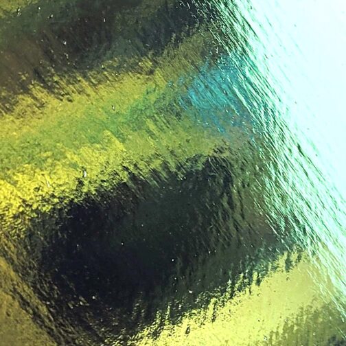 verre dichroïque bleu or sur noir 2mm