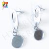Boucle d’oreille ovale pour cabochon 10mm - Acier inox – Image 2