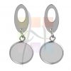 Boucle d’oreille ovale pour cabochon 10mm - Acier inox