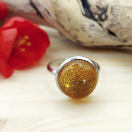 Bague verre ambre