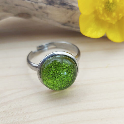 Bague verre vert