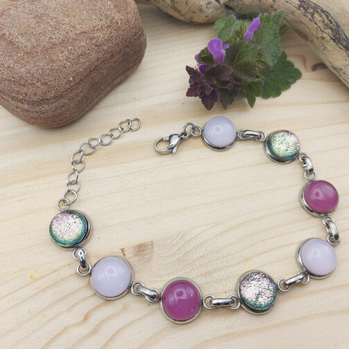 Bracelet verre rose collection Rivière – Image 3