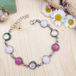 Bracelet verre rose collection Rivière