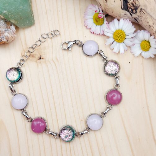 Bracelet verre rose collection Rivière