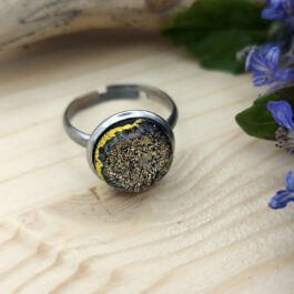 Bague verre cuivré craquelé