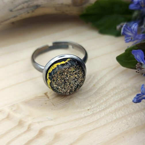 Bague verre cuivré craquelé