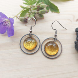 Boucles d’oreilles verre ambre