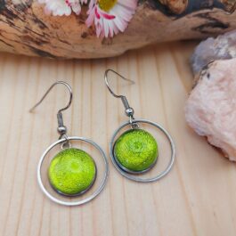 Boucles d’oreilles verre vert