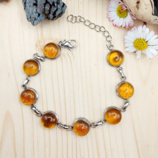 Bracelet verre ambre collection Rivière