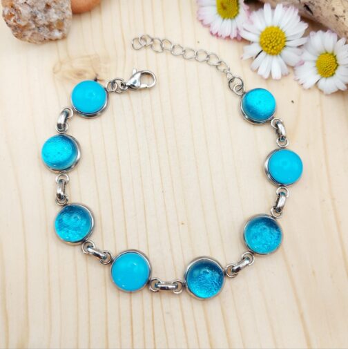 Bracelet verre bleu collection Rivière
