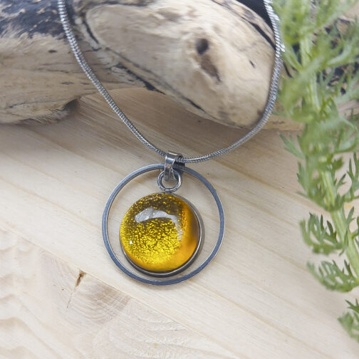 Pendentif verre ambre collection Fée