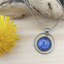 Pendentif verre bleu foncé collection Fée
