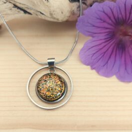 Pendentif verre cuivré craquelé collection Fée