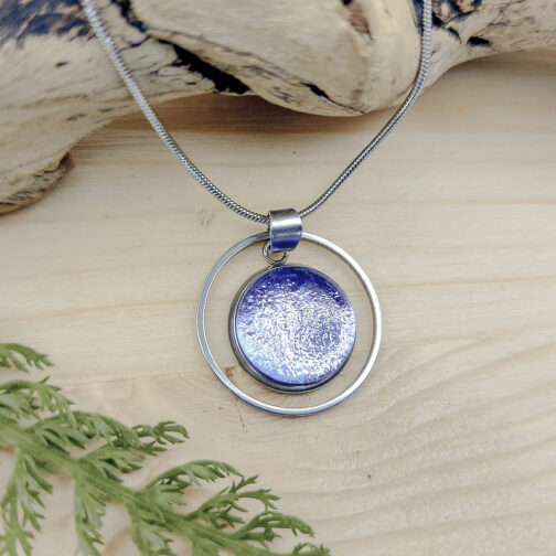 Pendentif verre mauve collection Fée