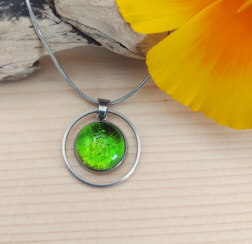 Pendentif verre vert collection Fée